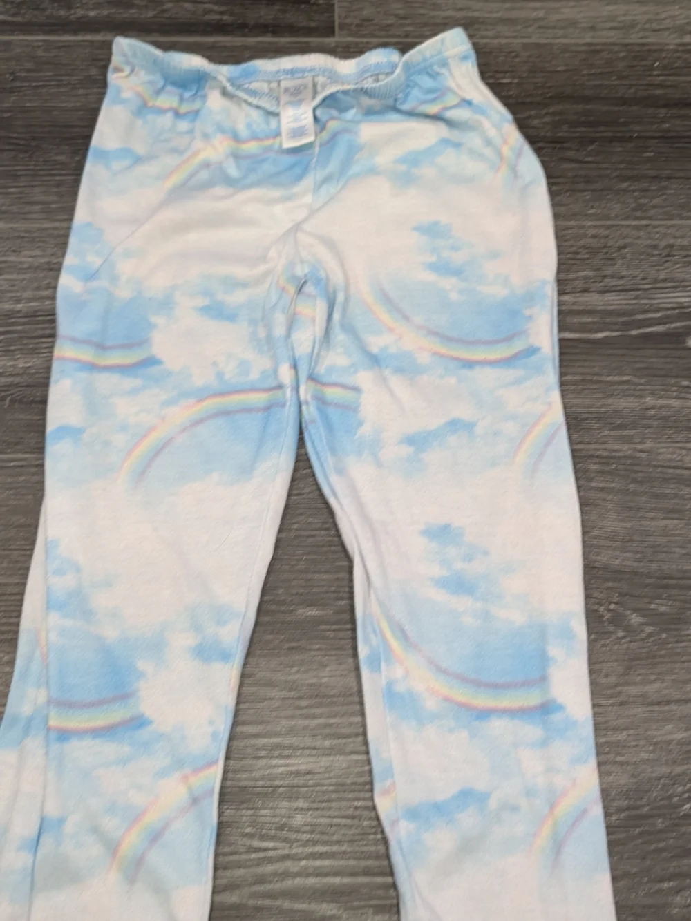 The Children's Place Blue and Pink Cloud & Rainbow PJ Set